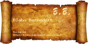 Blaho Bernadett névjegykártya